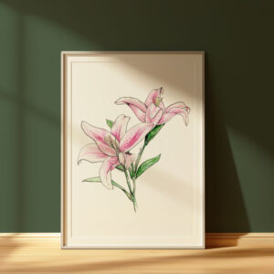 Print | Pink lily - A4 - 21cm x 29,7cm