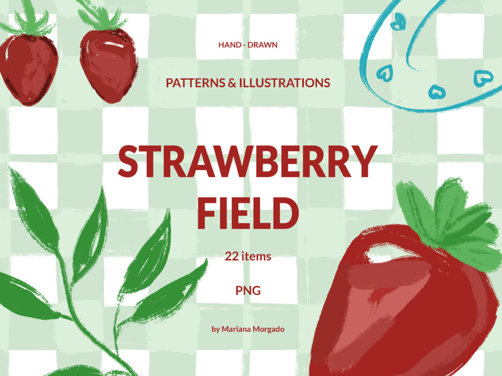 Cliparts & Seamless Pattens | Strawberry field