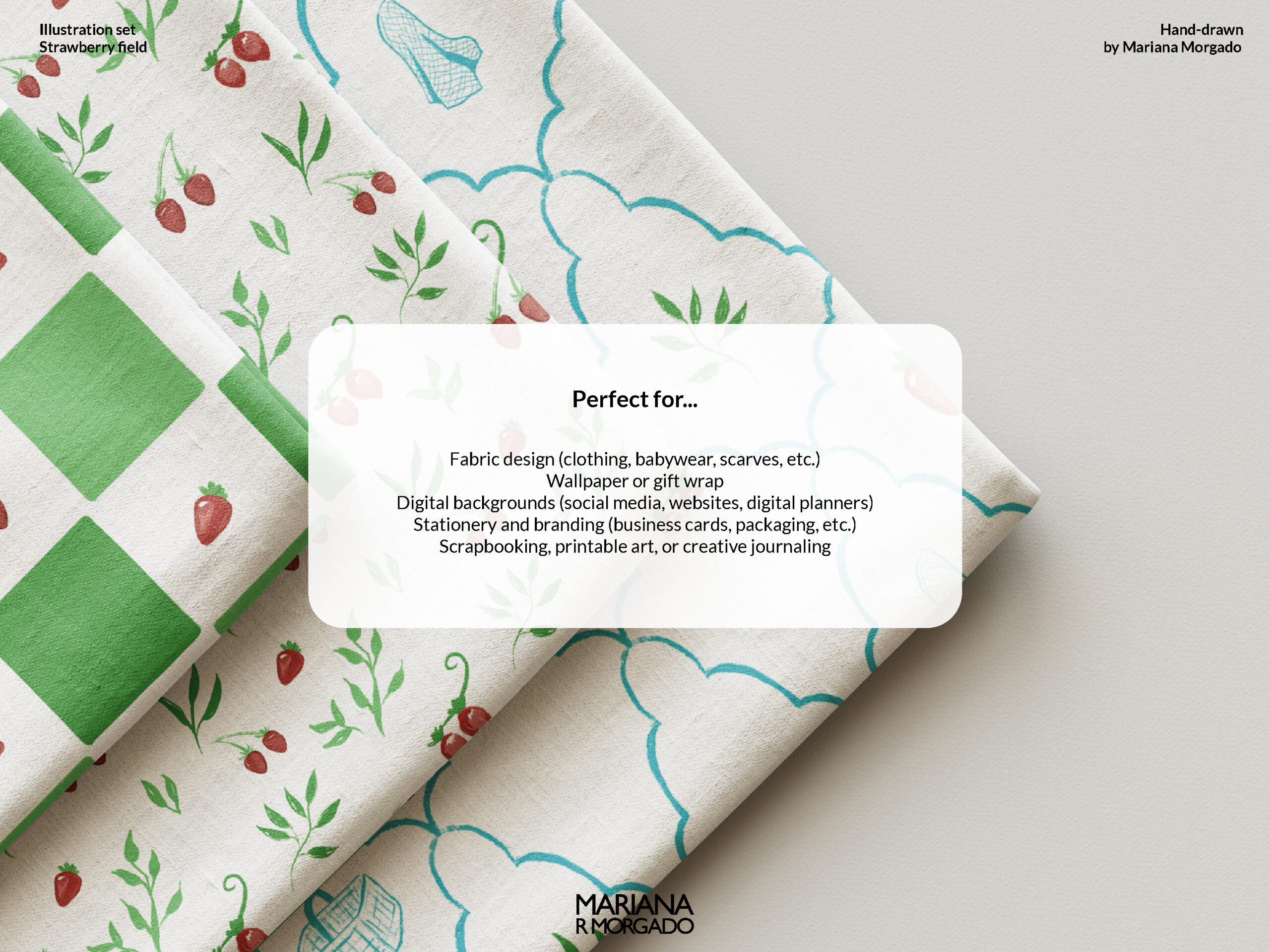 Cliparts & Seamless Pattens | Strawberry field - Image 4